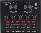 V8 Sound Card for Live Streaming | Bluetooth Voice Changer with Effects & 1200mAh Battery